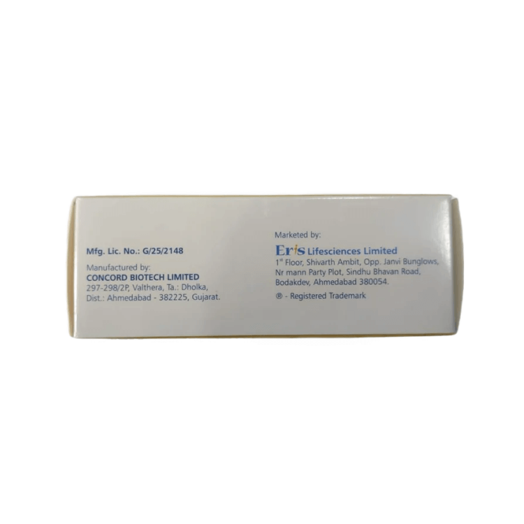 Product packaging with branding and contact information on a white background