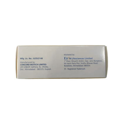 Product packaging with branding and contact information on a white background