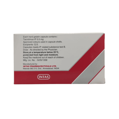 Box of Intas Pharmaceuticals Ltd with medical text on a white background